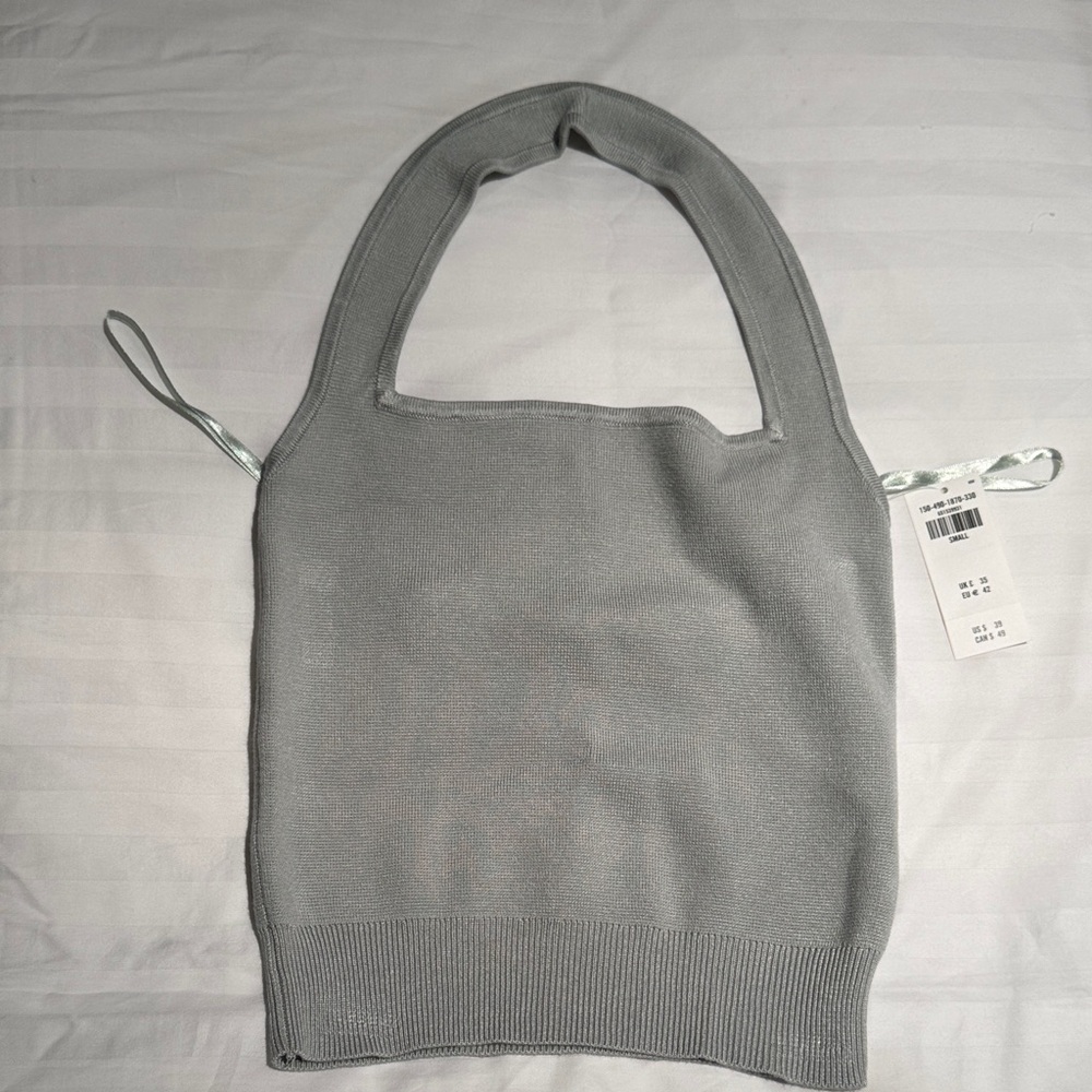 NWT Abercrombie and Finch green/gray knit halter top   Size small